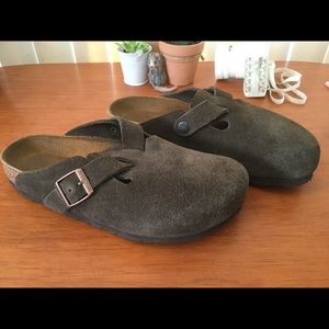 BIRKENSTOCK clogs sandals leather Boston Mocha 6